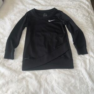 Nike size 4 3/4 years old dry fit black with white Nike symbol sweatshirt
